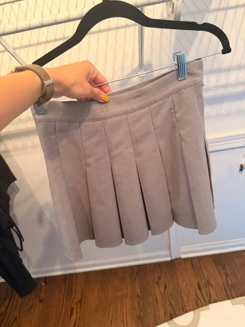 Abound Light Grey Pleated Tennis Mini Skirt